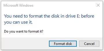 Microsoft Windows You Need To Format This Drive